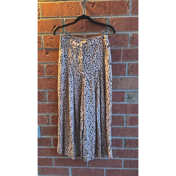 Anthropologie Maeve Leopard Print Isobel Wide Leg Crop Pant Small BOHO - Picture 7 of 9